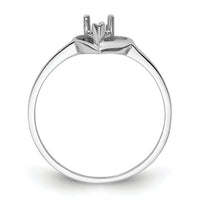14k White Gold Polished .02ct. Diamond & 5x3 Pear Gemstone Ring Mounting-X9715