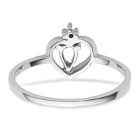 14k White Gold Polished .02ct. Diamond & 5x3 Pear Gemstone Ring Mounting-X9715