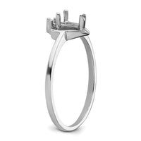 14k White Gold Polished .02ct. Diamond & 5x3 Pear Gemstone Ring Mounting-X9715