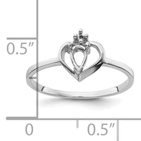 14k White Gold Polished .02ct. Diamond & 5x3 Pear Gemstone Ring Mounting-X9715