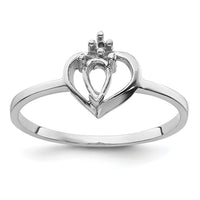 14k White Gold Polished .02ct. Diamond & 5x3 Pear Gemstone Ring Mounting-X9715