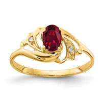 14k 6x4mm Oval Created Ruby AA Diamond ring-X9716CR/AA