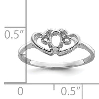 14k White Gold Polished .03ct. Diamond & 5x3 Oval Gemstone Ring Mounting-X9719