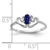14k White Gold 5x3mm Oval Sapphire AA Diamond ring-X9719S/AA