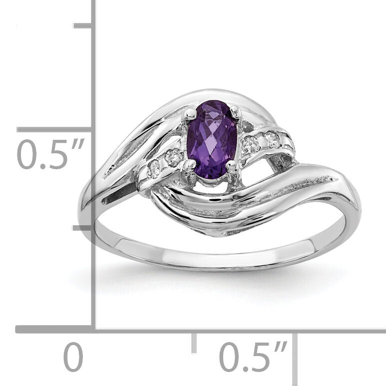 14k White Gold Amethyst Diamond ring-X9723AM/AA