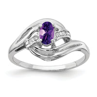 14k White Gold Amethyst Diamond ring-X9723AM/AA