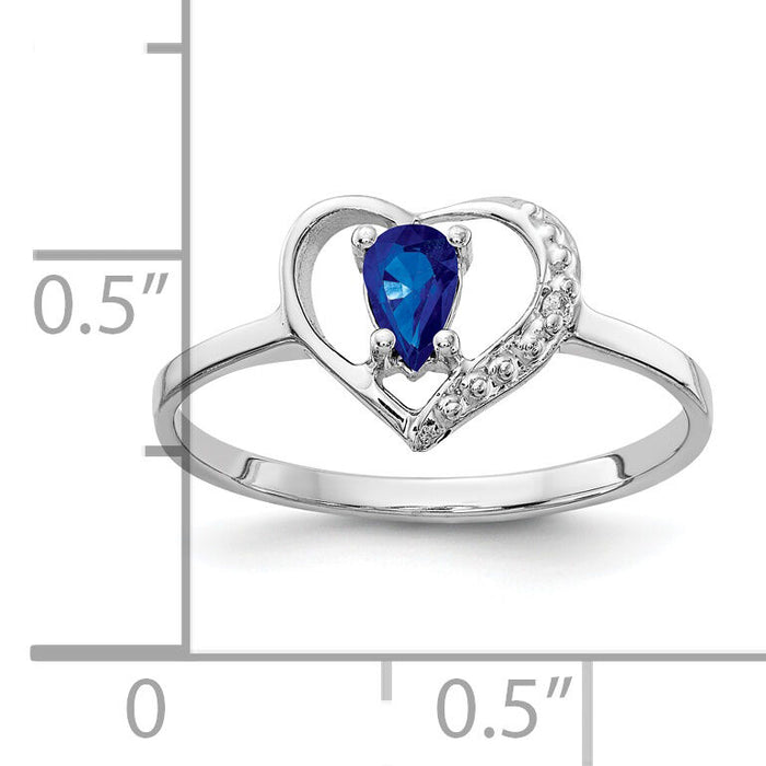 14k White Gold 5x3mm Pear Sapphire AA Diamond ring-X9729S/AA