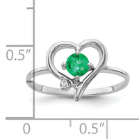 14k White Gold 4mm Emerald AA Diamond ring-X9737E/AA