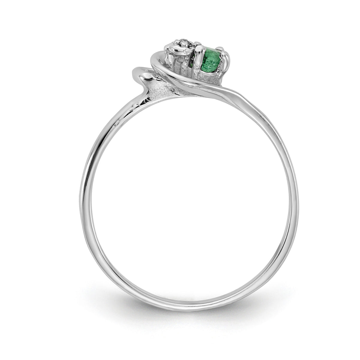 14k White Gold Emerald AA Diamond ring-X9739E/AA
