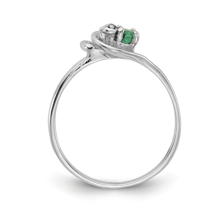 14k White Gold Emerald AA Diamond ring-X9739E/AA