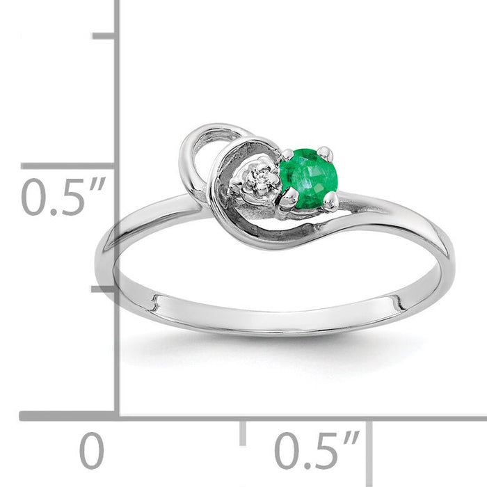 14k White Gold Emerald AA Diamond ring-X9739E/AA