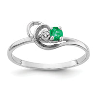 14k White Gold Emerald AA Diamond ring-X9739E/AA