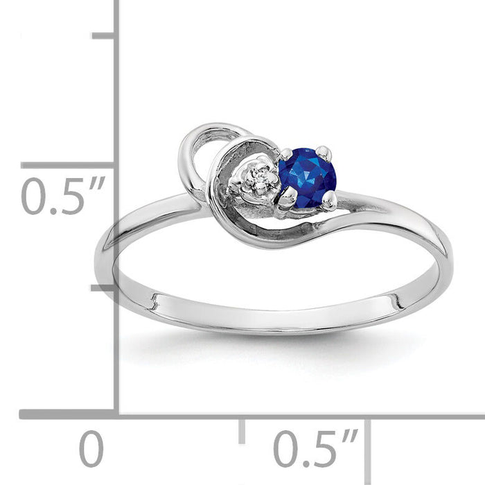 14k White Gold 3mm Sapphire AA Diamond ring-X9739S/AA