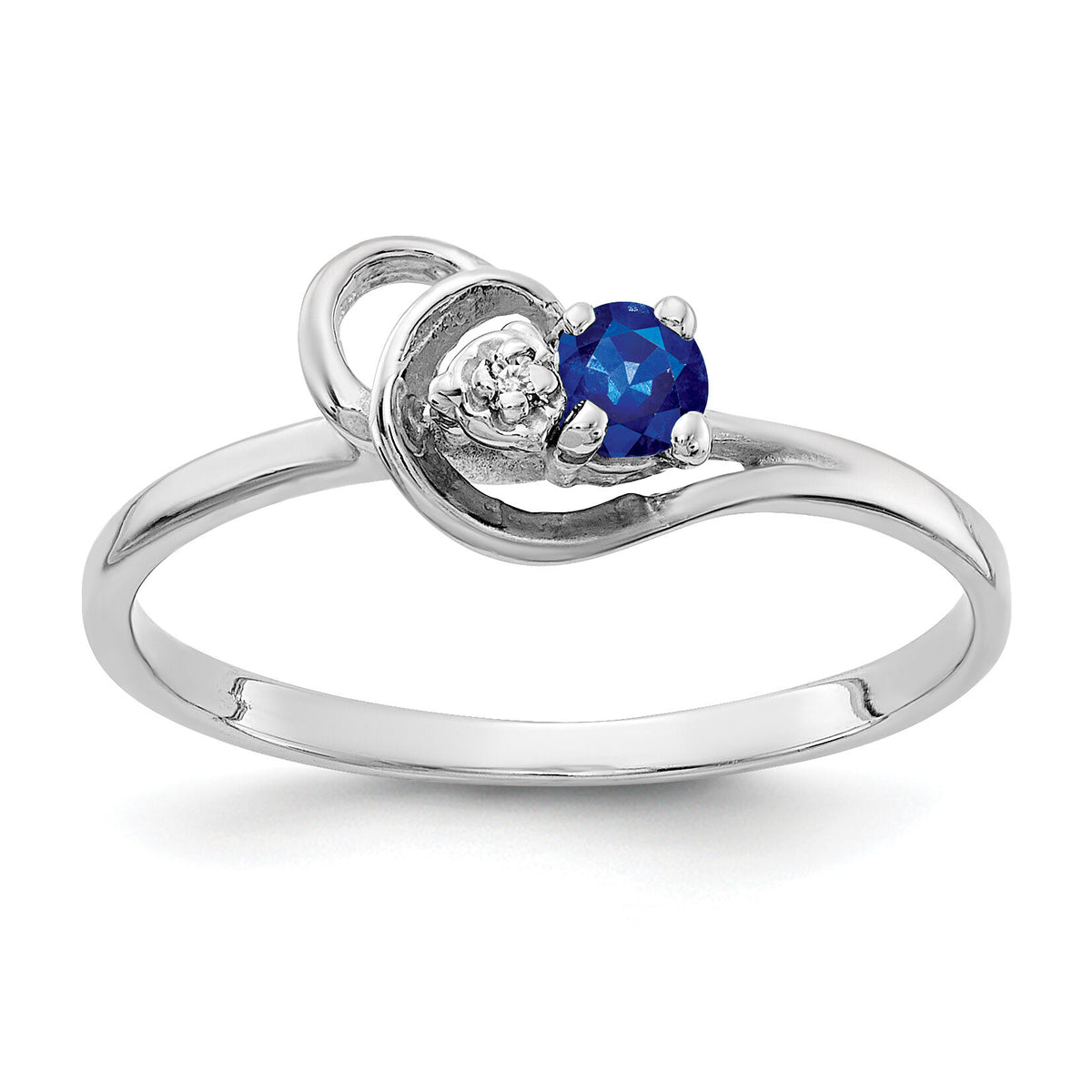 14k White Gold 3mm Sapphire AA Diamond ring-X9739S/AA