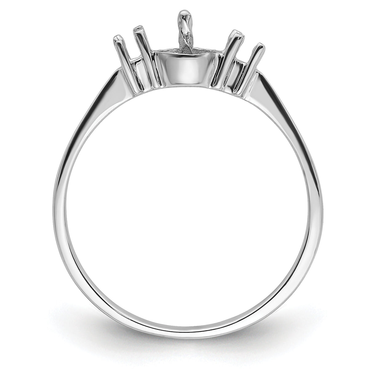 14k White Gold Polished Diamond & Pearl Ring Mounting-X9742