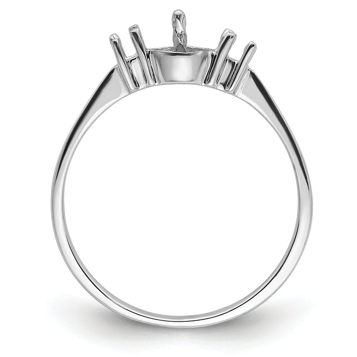 14k White Gold Polished Diamond & Pearl Ring Mounting-X9742