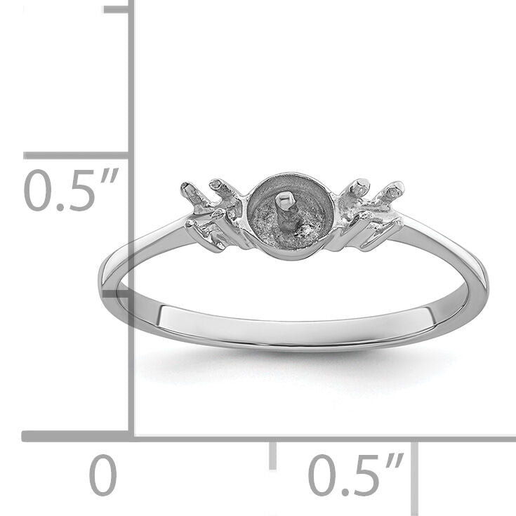 14k White Gold Polished Diamond & Pearl Ring Mounting-X9742