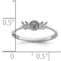 14k White Gold Polished Diamond & Pearl Ring Mounting-X9742