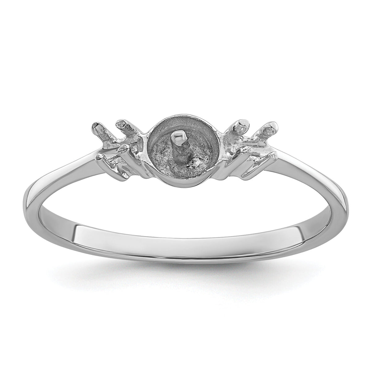 14k White Gold Polished Diamond & Pearl Ring Mounting-X9742