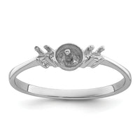 14k White Gold Polished Diamond & Pearl Ring Mounting-X9742