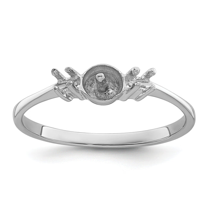 14k White Gold Polished Diamond & Pearl Ring Mounting-X9742