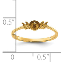 14k Polished Diamond & Pearl Ring Mounting-X9754