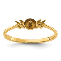 14k Polished Diamond & Pearl Ring Mounting-X9754