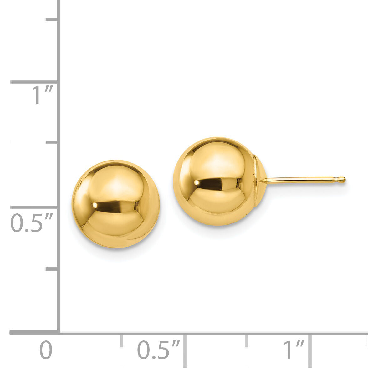 14k Polished 9mm Ball Post Earrings-X9MMG