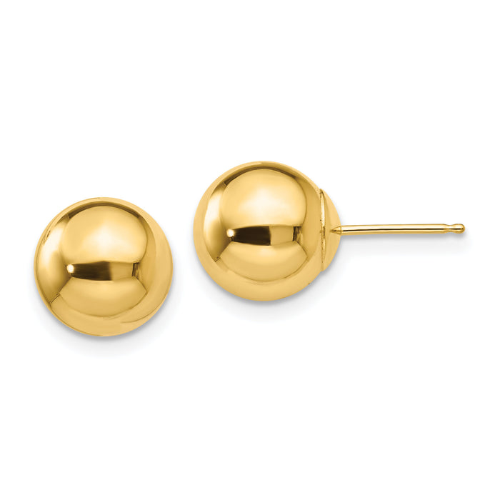 14k Polished 9mm Ball Post Earrings-X9MMG