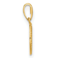 14K Polished Round with Rope Border Charm-XAC1011