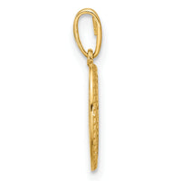 14K Polished Oval with Rope Border Charm-XAC1012