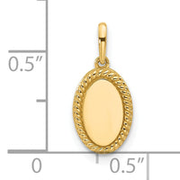 14K Polished Oval with Rope Border Charm-XAC1012