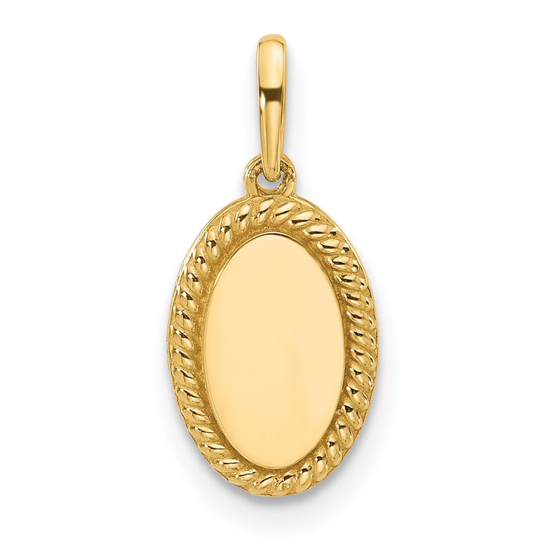 14K Polished Oval with Rope Border Charm-XAC1012
