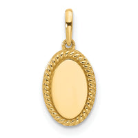 14K Polished Oval with Rope Border Charm-XAC1012