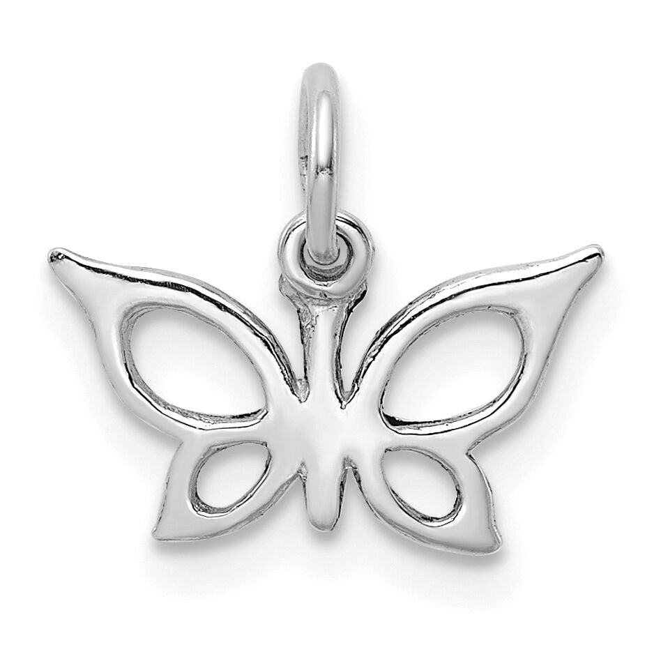 14k White Gold Polished Butterfly Charm-XAC138W