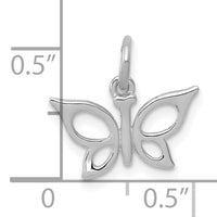 14k White Gold Polished Butterfly Charm-XAC138W