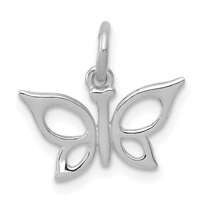 14k White Gold Polished Butterfly Charm-XAC138W