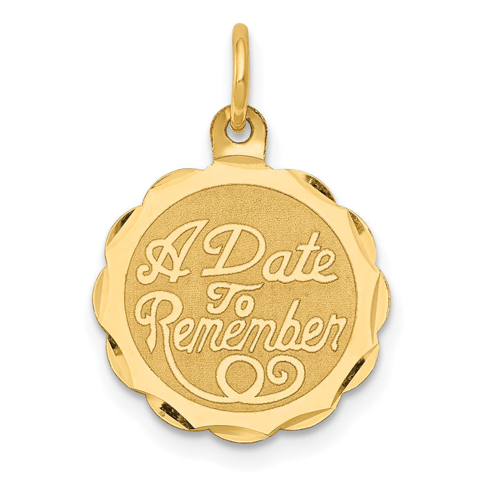 14K A DATE TO REMEMBER Disc Charm-XAC16