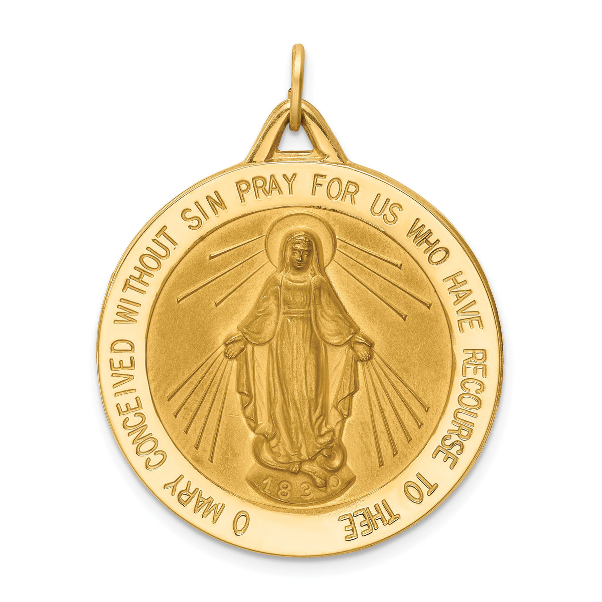 14k Miraculous Medal Pendant-XAC209