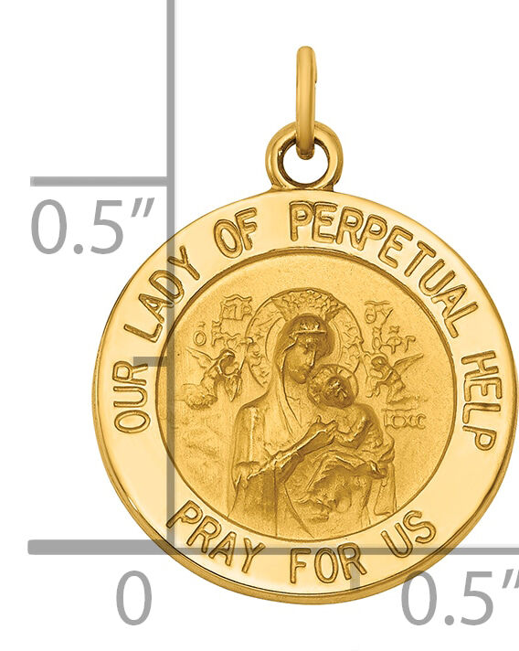 14k Our Lady of Perpetual Help Medal Charm-XAC210