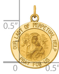 14k Our Lady of Perpetual Help Medal Charm-XAC210