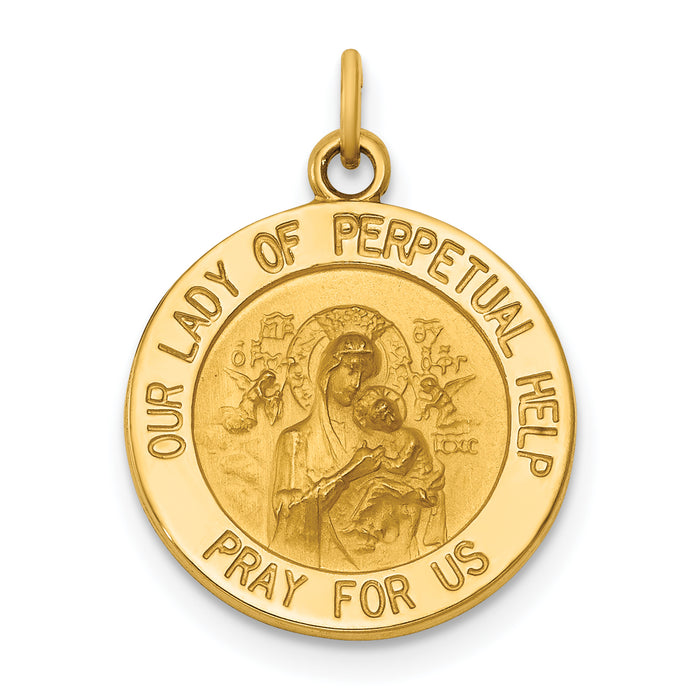 14k Our Lady of Perpetual Help Medal Charm-XAC210