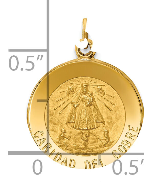 14k Caridad Del Cobre Medal Pendant-XAC214