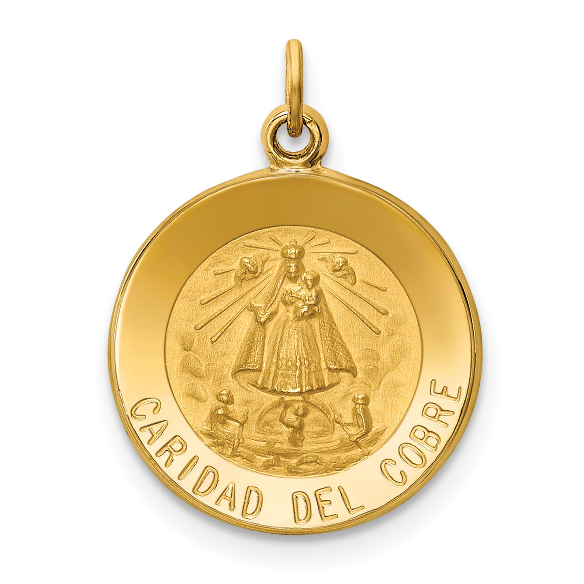 14k Caridad Del Cobre Medal Pendant-XAC214