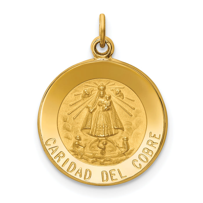 14k Caridad Del Cobre Medal Pendant-XAC214