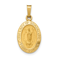 14k Hollow Our Lady Of Guadalupe Medal Charm-XAC215
