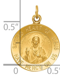 14k Sacred Heart of Jesus Medal Charm-XAC220