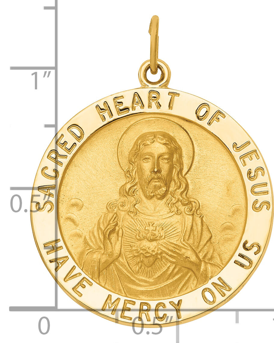 14k Sacred Heart of Jesus Medal Pendant-XAC221