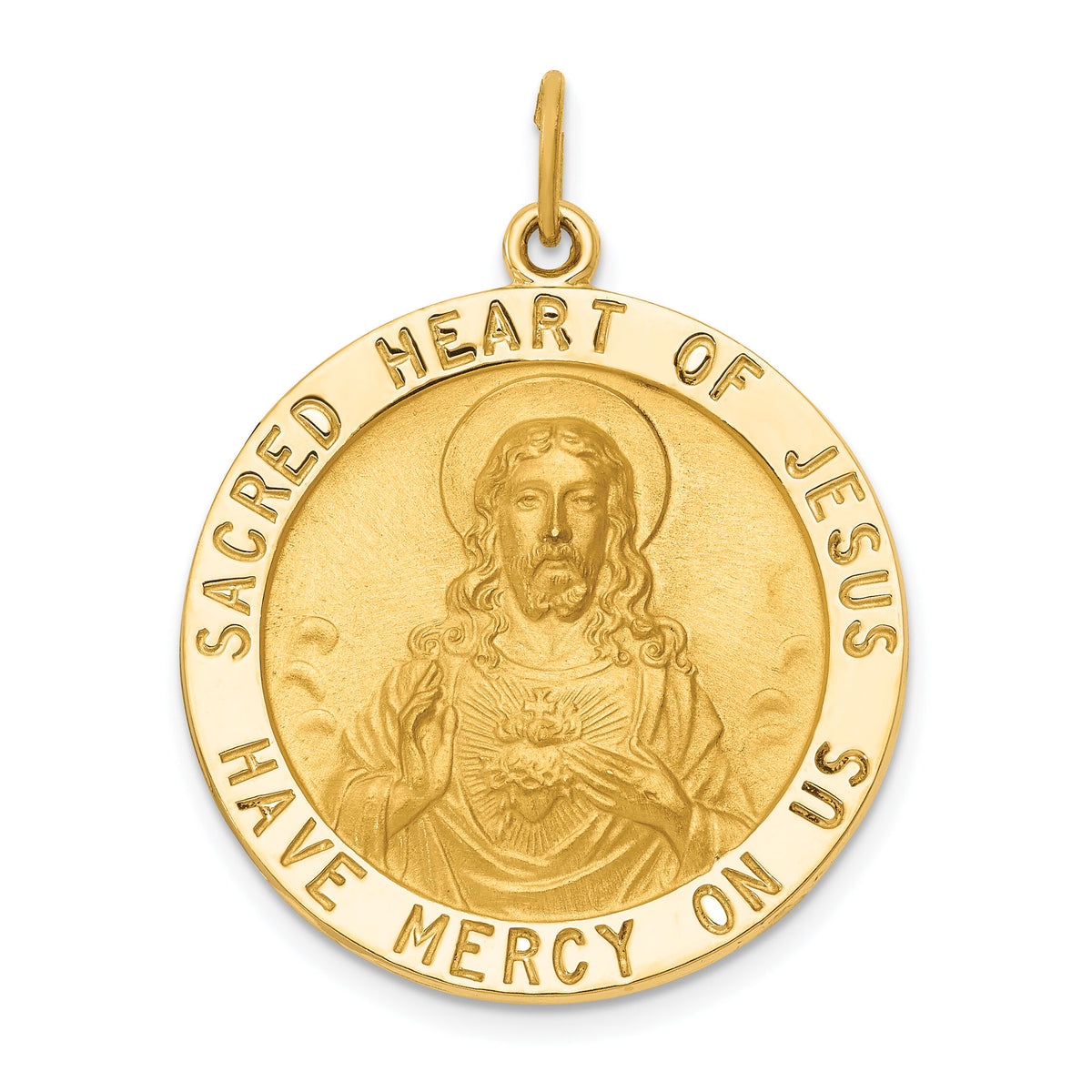 14k Sacred Heart of Jesus Medal Pendant-XAC221