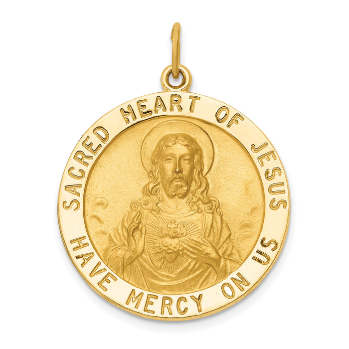 14k Sacred Heart of Jesus Medal Pendant-XAC221